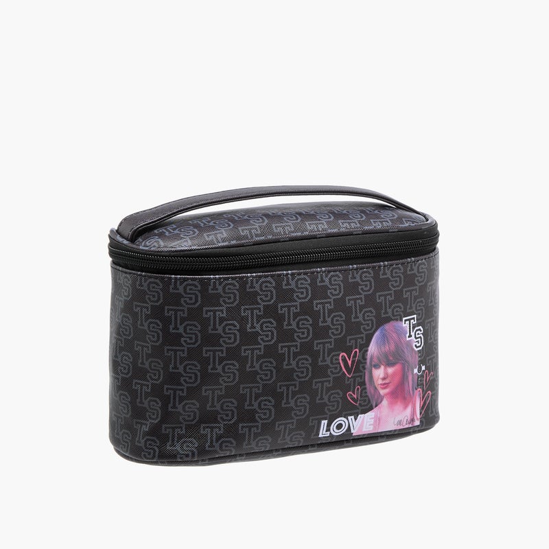 LIFESTYLE Taylor Swift Print Black Cosmetic Bag Set for Women - Image 5